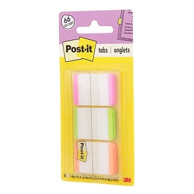 Post-it - Tabs, 1" Wide Colors, 66 Tabs/Pack - Assorted Post-it - Tabs, 1" Wide Colors, 66 Tabs/Pack - Assorted