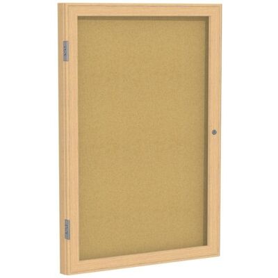 Ghent - 1 Door Enclosed Natural Cork Bulletin Board with Oak Wood Frame, 36"H x 30"W Ghent - 1 Door Enclosed Natural Cork Bulletin Board with Oak Wood Frame, 36"H x 30"W