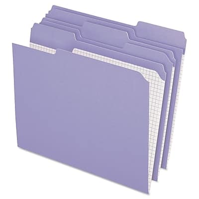 Pendaflex - Two-Tone Recycled File Folder, 1/3-Cut Tab, Letter Size, 100/Box - Lavender Pendaflex - Two-Tone Recycled File Folder, 1/3-Cut Tab, Letter Size, 100/Box - Lavender
