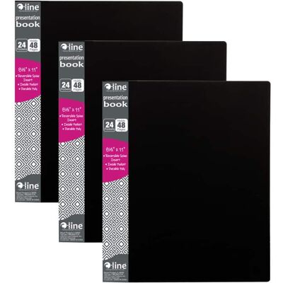 C-line - Bound Sheet Protector Presentation Book 24-Pocket Pack of 3 C-line - Bound Sheet Protector Presentation Book 24-Pocket Pack of 3