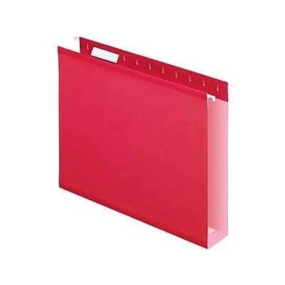 Pendaflex - Hanging File Folders, 2" Expansion, Letter Size, 25/Box - Red Pendaflex - Hanging File Folders, 2" Expansion, Letter Size, 25/Box - Red