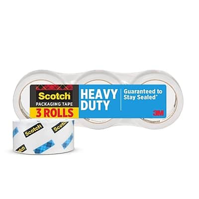 Scotch - Heavy Duty Packing Tape, 1.88" x 43.7 yds., 3/Pack - Clear Scotch - Heavy Duty Packing Tape, 1.88" x 43.7 yds., 3/Pack - Clear