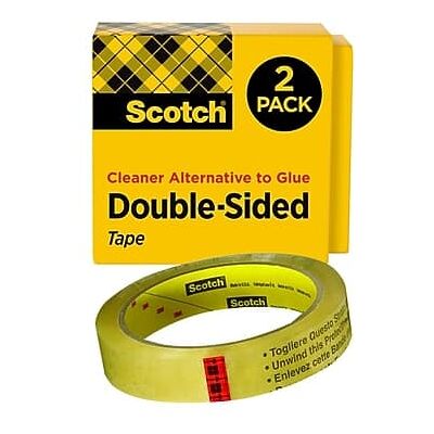 Scotch - Permanent Double Sided Tape Refill, 3/4" x 36 yds., 2/Pack - Clear Scotch - Permanent Double Sided Tape Refill, 3/4" x 36 yds., 2/Pack - Clear