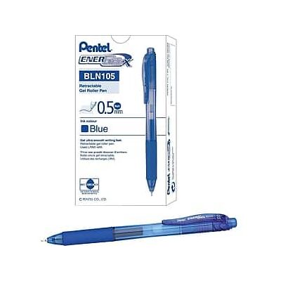 Pentel - EnerGel-X Retractable Gel Pens, Fine Point, 12/Pack - Blue Ink Pentel - EnerGel-X Retractable Gel Pens, Fine Point, 12/Pack - Blue Ink