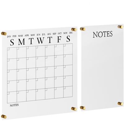Martha Stewart - Grayson Premium Acrylic Monthly Wall Calendar and Notes Board - Clear/Black Martha Stewart - Grayson Premium Acrylic Monthly Wall Calendar and Notes Board - Clear/Black