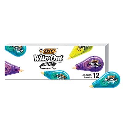 BIC America - BIC Wite-Out Mini Correction Tape, White, Dozen - Assorted BIC America - BIC Wite-Out Mini Correction Tape, White, Dozen - Assorted
