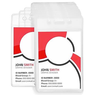 Staples - ID Badge Holders, Vinyl, 50/Pack - Clear Staples - ID Badge Holders, Vinyl, 50/Pack - Clear