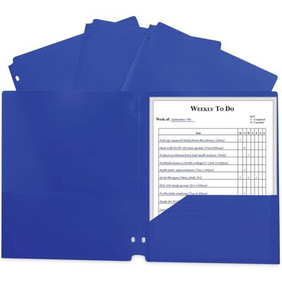 C-Line Products - Two-Pocket Heavyweight Poly Portfolio Folder, 3-Hole Punch, 11 x 8.5, Blue, 25/Box C-Line Products - Two-Pocket Heavyweight Poly Portfolio Folder, 3-Hole Punch, 11 x 8.5, Blue, 25/Box