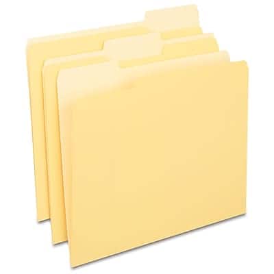 Staples - File Folders, 1/3-Cut Tab, Letter Size, 100/Box - Yellow Staples - File Folders, 1/3-Cut Tab, Letter Size, 100/Box - Yellow