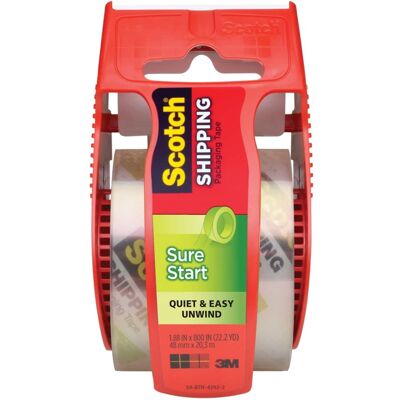 3M - Scotch 1.88 in. W X 800 in. L Heavy-Duty Packaging Tape with Dispenser 3M - Scotch 1.88 in. W X 800 in. L Heavy-Duty Packaging Tape with Dispenser