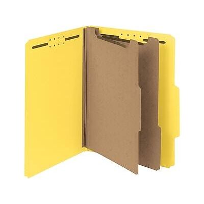 Smead - 100% Recycled Heavy Duty Pressboard Classification Folder, 2-Dividers, 2" Expansion, Letter Size, 10/Box - Yellow Smead - 100% Recycled Heavy Duty Pressboard Classification Folder, 2-Dividers, 2" Expansion, Letter Size, 10/Box - Yellow