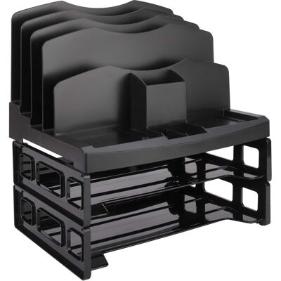 Business Source - Smart Sorter Letter Tray/Organizer 9 Compartment s Desktop 1 Box - Black Business Source - Smart Sorter Letter Tray/Organizer 9 Compartment s Desktop 1 Box - Black