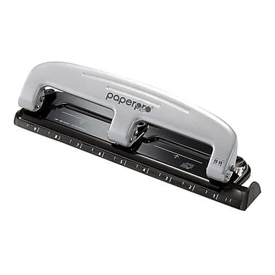 Bostitch - EZ Squeeze 3-Hole Punch, 12 Sheet Capacity - Silver/Black Bostitch - EZ Squeeze 3-Hole Punch, 12 Sheet Capacity - Silver/Black