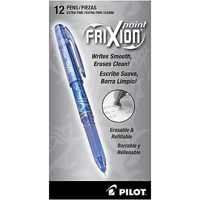 Pilot - FriXion Point Erasable Gel Pens, Extra Fine Point, Dozen - Blue Ink Pilot - FriXion Point Erasable Gel Pens, Extra Fine Point, Dozen - Blue Ink