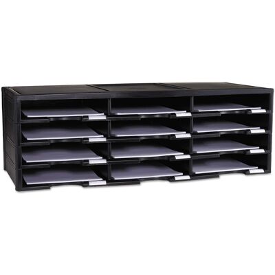 Storex - Literature Organizer, 12 Compartments, 10.63 x 13.3 x 31.4, Black Storex - Literature Organizer, 12 Compartments, 10.63 x 13.3 x 31.4, Black