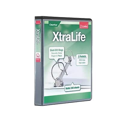 Cardinal - XtraLife ClearVue Heavy Duty 1" 3-Ring Non-View Binders, D-Ring - Black Cardinal - XtraLife ClearVue Heavy Duty 1" 3-Ring Non-View Binders, D-Ring - Black