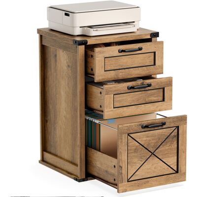 Songmics Home - File Cabinet, Filing Cabinet with 3 Drawers, Printer Stand, Fit A4, Letter Size, Hanging File Folders - Honey Brown Songmics Home - File Cabinet, Filing Cabinet with 3 Drawers, Printer Stand, Fit A4, Letter Size, Hanging File Folders - Honey Brown