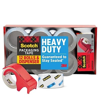 Scotch - Heavy Duty Shipping Packing Tape, 1.88" x 54.6 yds., 12/Pack - Clear Scotch - Heavy Duty Shipping Packing Tape, 1.88" x 54.6 yds., 12/Pack - Clear