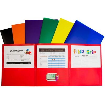 C-line - 3-Pocket Poly Portfolio, Assorted, Box of 24 C-line - 3-Pocket Poly Portfolio, Assorted, Box of 24