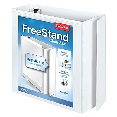 Cardinal - FreeStand EasyOpen 3" 3-Ring View Binders, D-Ring - White Cardinal - FreeStand EasyOpen 3" 3-Ring View Binders, D-Ring - White