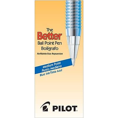 Pilot - Better Ballpoint Pens, Medium Point, Dozen - Blue Ink Pilot - Better Ballpoint Pens, Medium Point, Dozen - Blue Ink