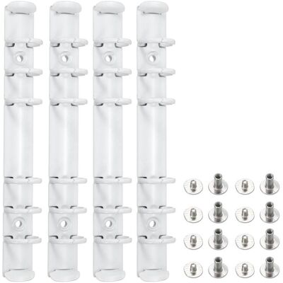 Unique Bargains - A6 6-Hole Ring Binder Mechanisms, 4 Sets Binder Spines Replacement for Office Planners Documents Organization - White Unique Bargains - A6 6-Hole Ring Binder Mechanisms, 4 Sets Binder Spines Replacement for Office Planners Documents Organization - White