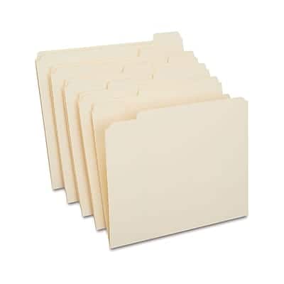 Staples - 30% Recycled Reinforced File Folders, 1/5-Cut Tab, Letter Size, 100/Box - Manila Staples - 30% Recycled Reinforced File Folders, 1/5-Cut Tab, Letter Size, 100/Box - Manila