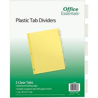 Avery - Office Essentials Insertable Paper Dividers, 5 Tabs - Clear Avery - Office Essentials Insertable Paper Dividers, 5 Tabs - Clear
