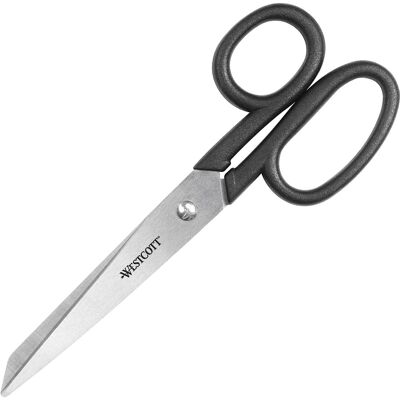 Westcott - All Purpose Kleencut 7" Straight Scissors 3.31" Cut Stainless Steel Straight Tip 1 Each - Black Westcott - All Purpose Kleencut 7" Straight Scissors 3.31" Cut Stainless Steel Straight Tip 1 Each - Black