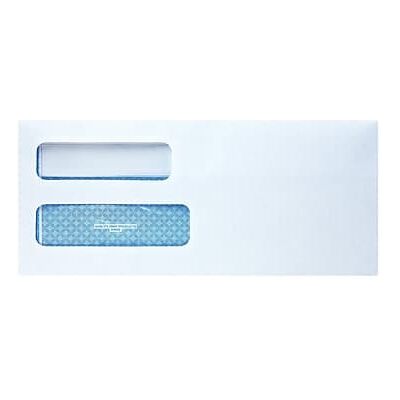 Quality Park - Redi-Seal Security Tinted #10 Double Window Envelopes, 4 1/8" x 9 1/2", 500/Box - White Quality Park - Redi-Seal Security Tinted #10 Double Window Envelopes, 4 1/8" x 9 1/2", 500/Box - White