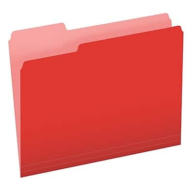 Pendaflex - Recycled File Folder, 1/3-Cut Tab, Letter Size, 100/Box - Red Pendaflex - Recycled File Folder, 1/3-Cut Tab, Letter Size, 100/Box - Red