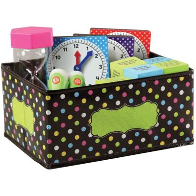 Teacher Created Resources - Chalkboard Brights Small Storage Bin, 8" x 11" x 5" Teacher Created Resources - Chalkboard Brights Small Storage Bin, 8" x 11" x 5"
