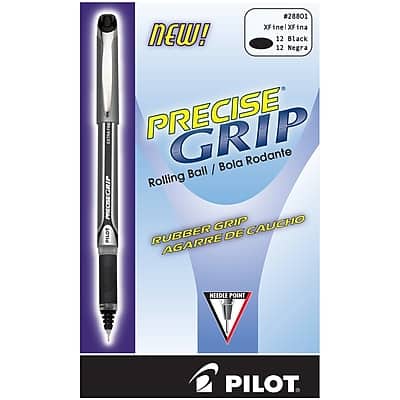 Pilot - Precise Grip Rollerball Pens, Extra Fine Point, Dozen - Black Ink Pilot - Precise Grip Rollerball Pens, Extra Fine Point, Dozen - Black Ink