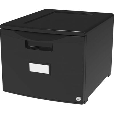 Storex - 18" Stackable File Drawe Lightweight Durable Moisture Resistant Rust Scratch Dent Locking Label Holder Black Storex - 18" Stackable File Drawe Lightweight Durable Moisture Resistant Rust Scratch Dent Locking Label Holder Black