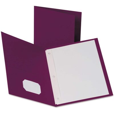 TOPS - Oxford Twin Pocket Folders with 3 Fasteners 0.5 Capacity 11 x 8.5 Burgundy 25 per Box TOPS - Oxford Twin Pocket Folders with 3 Fasteners 0.5 Capacity 11 x 8.5 Burgundy 25 per Box