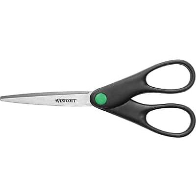 Westcott - Straight KleenEarth 7" Recycled Stainless Steel Standard Scissors, Pointed Tip - Black Westcott - Straight KleenEarth 7" Recycled Stainless Steel Standard Scissors, Pointed Tip - Black
