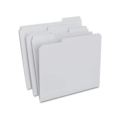 Staples - Reinforced File Folders, 1/3-Cut Tab, Letter Size, 100/Box - Gray Staples - Reinforced File Folders, 1/3-Cut Tab, Letter Size, 100/Box - Gray