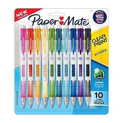 Paper Mate - Clearpoint Mechanical Pencil, 0.7mm, #2 Medium Lead, 10/Pack - Black Paper Mate - Clearpoint Mechanical Pencil, 0.7mm, #2 Medium Lead, 10/Pack - Black