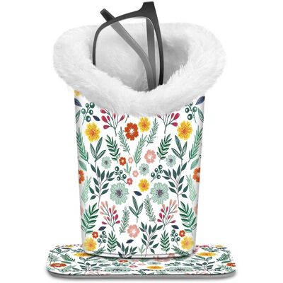 Kitcheniva - PU Leather Plush Lined Eyeglasses Protective Cover Holder Magnetic Stand Desk Organizer - Spring Bloom Kitcheniva - PU Leather Plush Lined Eyeglasses Protective Cover Holder Magnetic Stand Desk Organizer - Spring Bloom