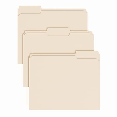 Staples - File Folder, 1/3-Cut Tab, Letter Size, 100/Pack - Manilla Staples - File Folder, 1/3-Cut Tab, Letter Size, 100/Pack - Manilla