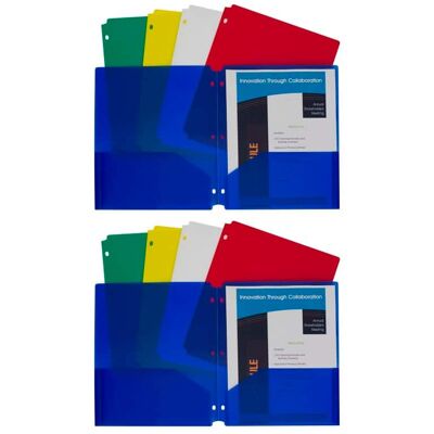 C-line - Two-Pocket Heavyweight Poly Portfolio Folder with Three-Hole Punch, Assorted Primary Colors, 10 Per Pack, 2 Packs C-line - Two-Pocket Heavyweight Poly Portfolio Folder with Three-Hole Punch, Assorted Primary Colors, 10 Per Pack, 2 Packs