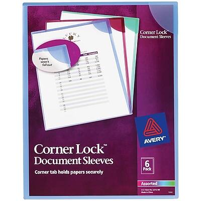 Avery - Corner Lock Smooth Presentation Folder with Fasteners, 6/Pack - Assorted Colors Avery - Corner Lock Smooth Presentation Folder with Fasteners, 6/Pack - Assorted Colors
