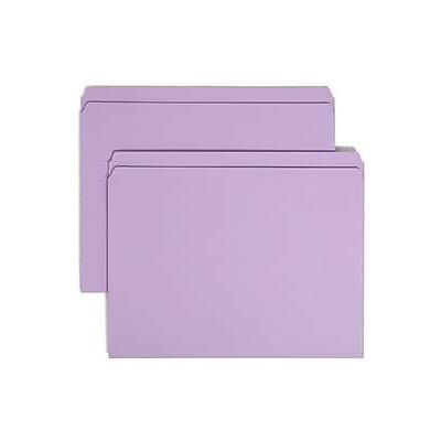 Smead - File Folders, Straight-Cut Tab, Letter Size, 100/Box - Lavender Smead - File Folders, Straight-Cut Tab, Letter Size, 100/Box - Lavender