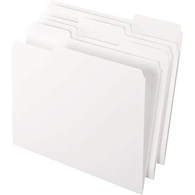 Pendaflex - Two-Tone Recycled File Folder, 1/3-Cut Tab, Letter Size, 100/Box - White Pendaflex - Two-Tone Recycled File Folder, 1/3-Cut Tab, Letter Size, 100/Box - White