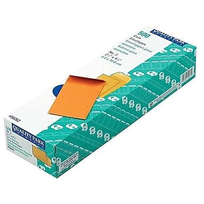 Quality Park - Kraft #3 Envelope 2 1/2" x 4 1/4", 500/Box - Brown Quality Park - Kraft #3 Envelope 2 1/2" x 4 1/4", 500/Box - Brown