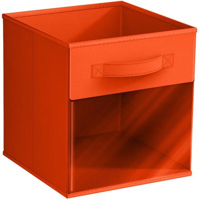 Sorbus - 11 Inch Collapsible Fabric Storage Bin with Clear Window - for Organizing Clothes, Toys, Books, Shelves, Figures - Orange Sorbus - 11 Inch Collapsible Fabric Storage Bin with Clear Window - for Organizing Clothes, Toys, Books, Shelves, Figures - Orange