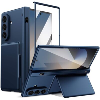 Dteck - Case for Samsung Galaxy Z Fold7 with Hinge Protection,Rugged Card Holder Cover,Bulit in Screen Protector+Stylus Slot+Pen - Blue Dteck - Case for Samsung Galaxy Z Fold7 with Hinge Protection,Rugged Card Holder Cover,Bulit in Screen Protector+Stylus Slot+Pen - Blue