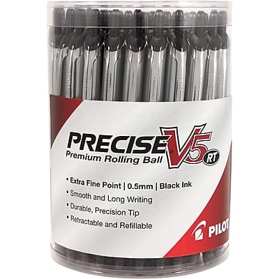 Pilot - Precise V5 RT Retractable Rollerball Pens, Extra Fine Point, Ink, 30/Pack - Black Pilot - Precise V5 RT Retractable Rollerball Pens, Extra Fine Point, Ink, 30/Pack - Black