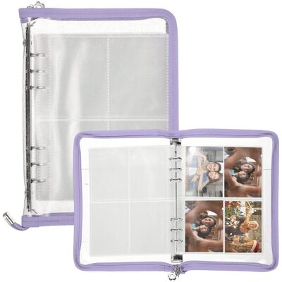 Unique Bargains - A5 Photocard Binder 4-Photo Style Clear Kpop Holder Book with 20 Inner Pages 160 Card Slots - Purple Unique Bargains - A5 Photocard Binder 4-Photo Style Clear Kpop Holder Book with 20 Inner Pages 160 Card Slots - Purple