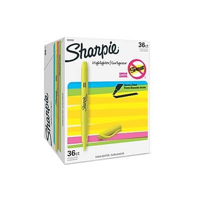 Sharpie - Stick Highlighter, Chisel Tip, 36/Pack - Yellow Sharpie - Stick Highlighter, Chisel Tip, 36/Pack - Yellow